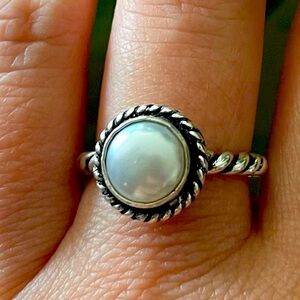 White Pearl 925 Silver Ring